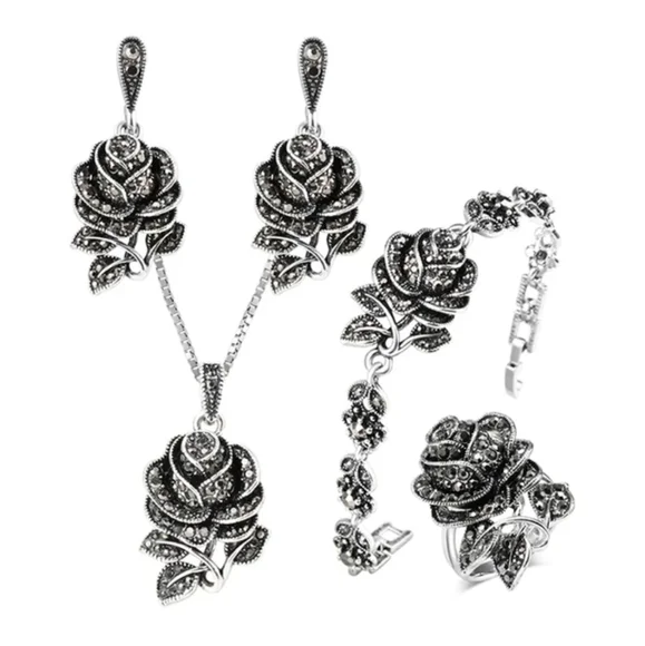 Turkish Vintage Style Jewelry Set forWomen,NEW,4Pcs,Size7,8,9WeddingHandmadeGift - Picture 6 of 12